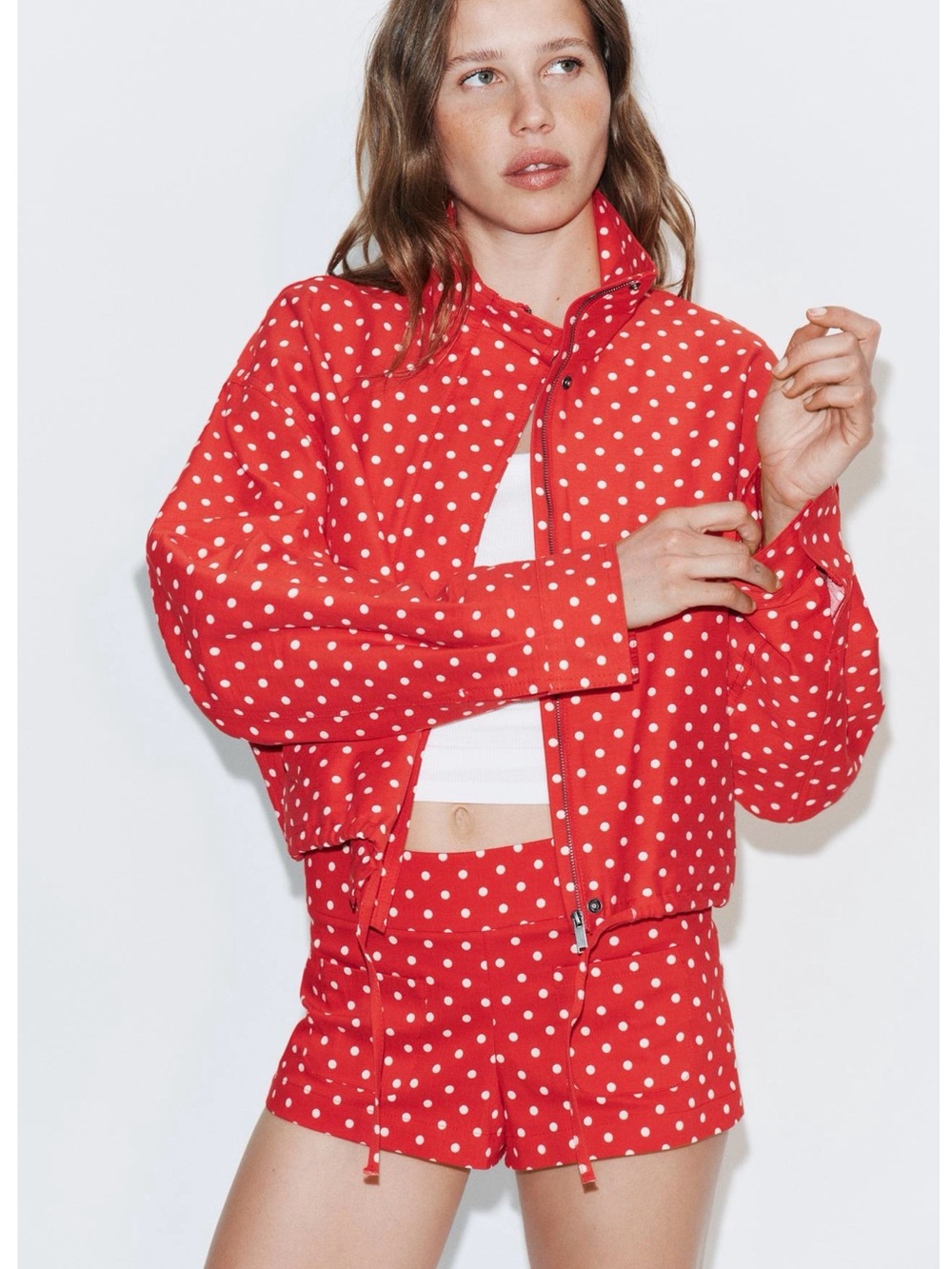 ZARA PUFFER POLKA DOT JACKET